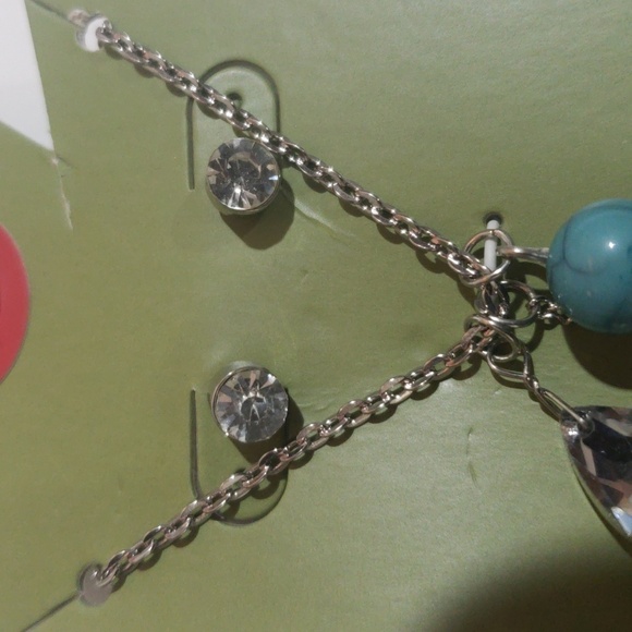 Silver-Tone Crystal, Blue Bead & Flower Pendant Necklace with Earrings - Women's - Picture 4 of 7